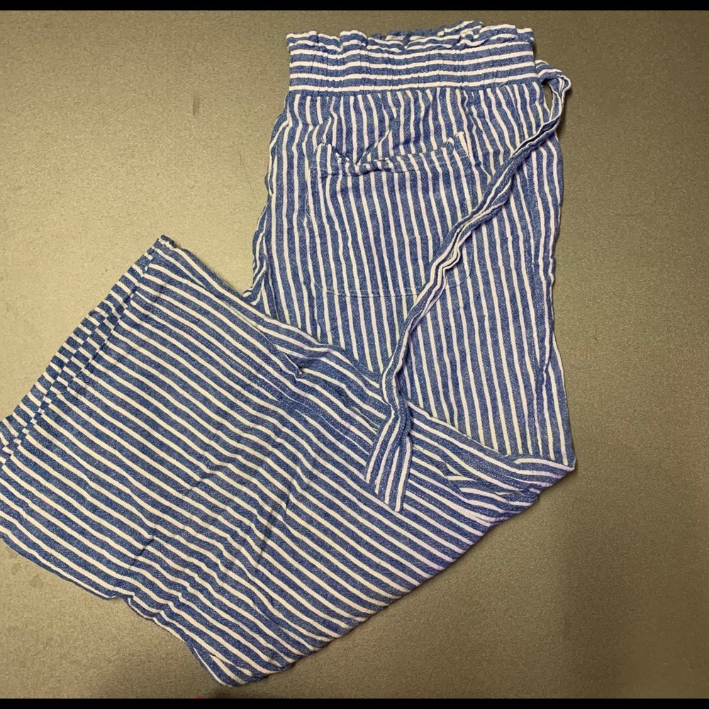 Blue & white flair pants